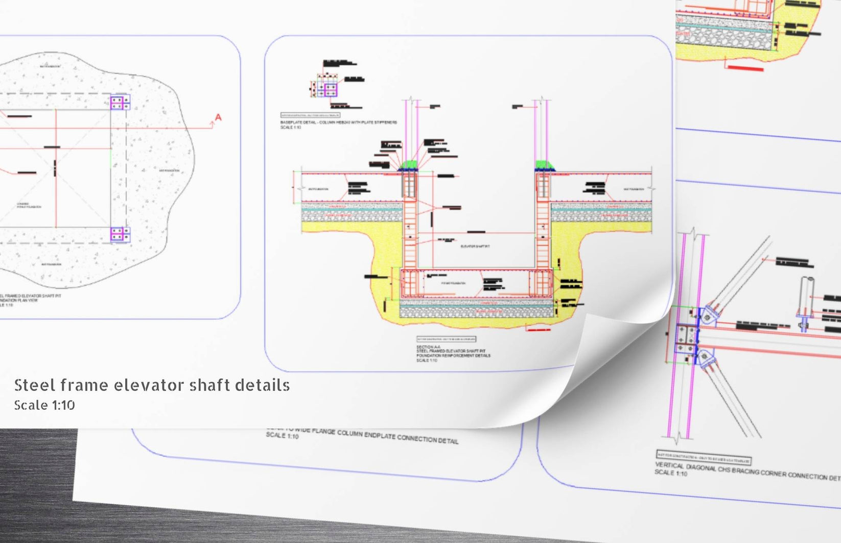 Steel Frame Elevator Shaft CAD Details - structuraldetails