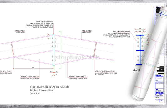 Steel Beam Ridge Apex Haunch Bolted Connection