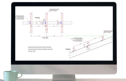 Inclined Roof RHS Steel Purlins Connection