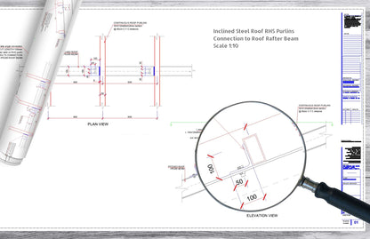 Inclined Roof RHS Steel Purlins Connection