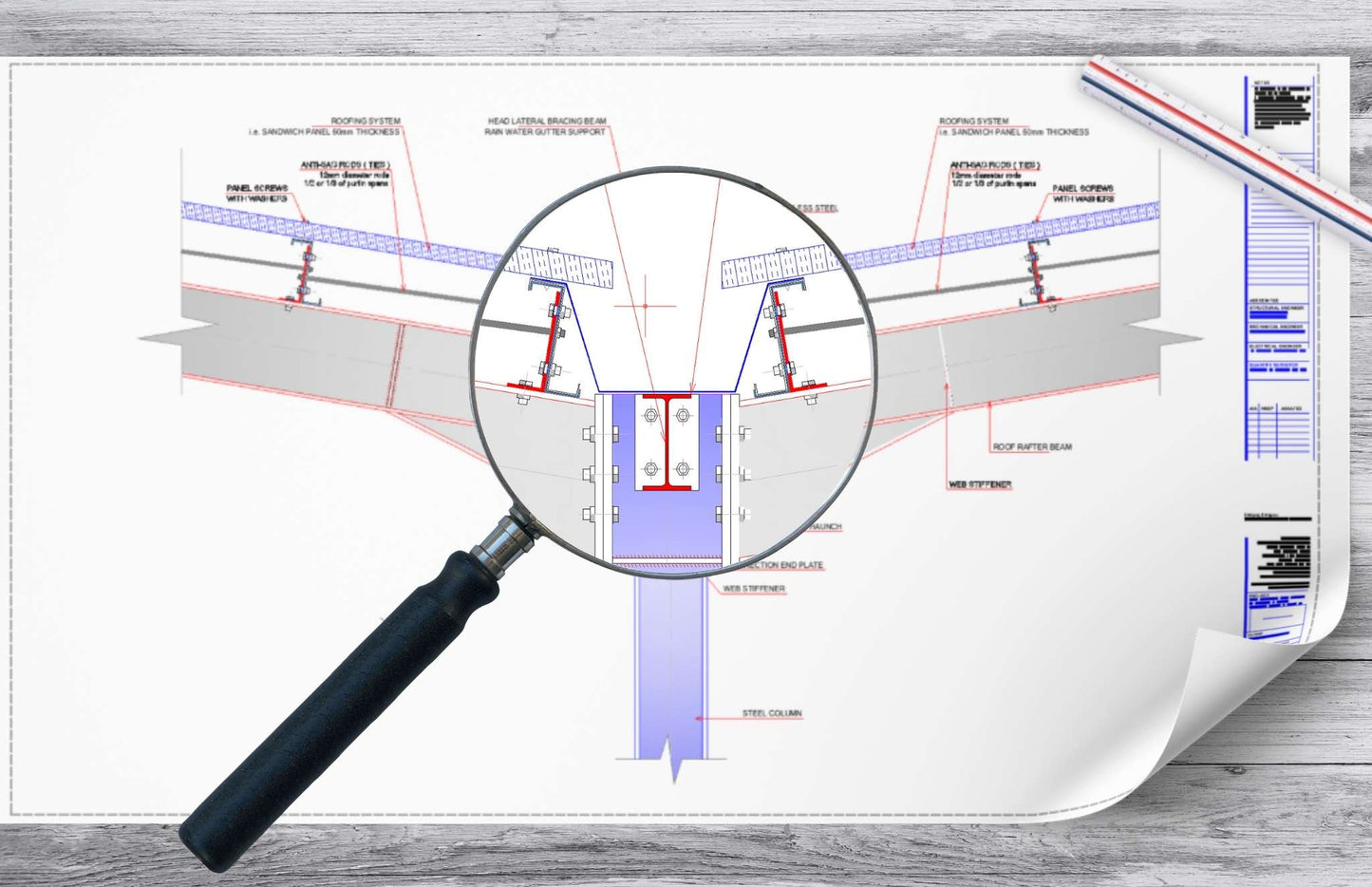 Double Span Steel Hangar Portal Frame Roof Valley Detail