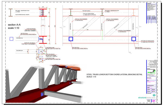 Steel Truss Lower Bottom Chord Lateral Bracing Restraint Detail