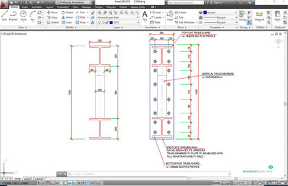 Steel Floor Flat Pratt Truss Support to SHS Column