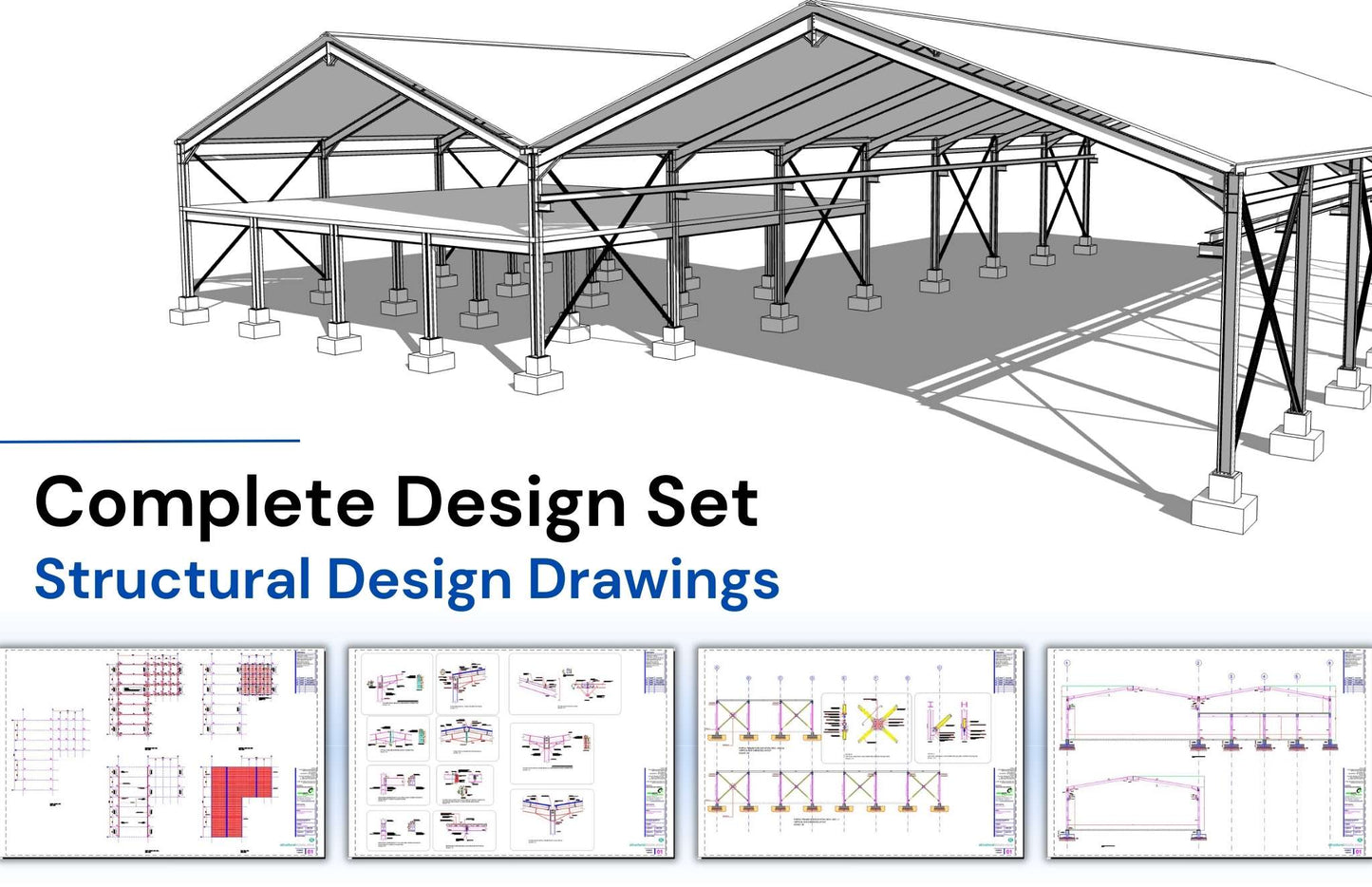 Steel Frame Hangar Complete Design Drawings