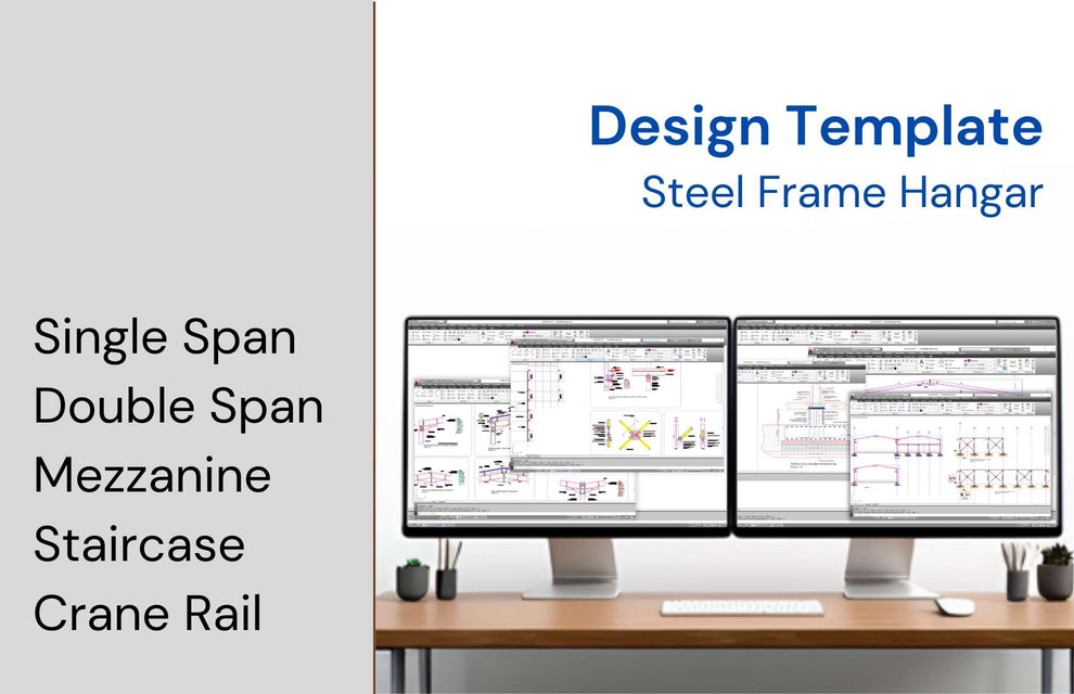 Steel Frame Hangar Complete Design CAD Drawings - structuraldetails