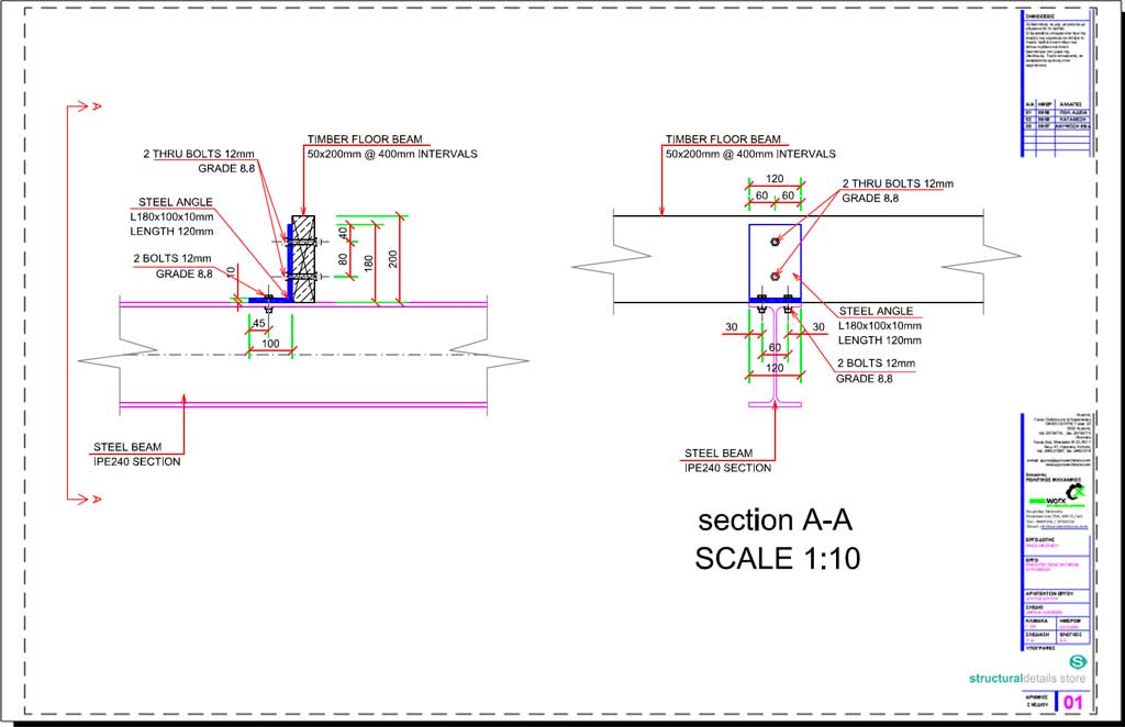 Continuous Timber Beam Supported on Top of Steel Beam