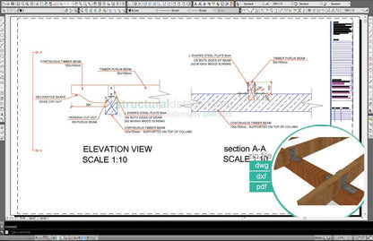 Secondary Timber Purlin Beam Connection To Main Beam