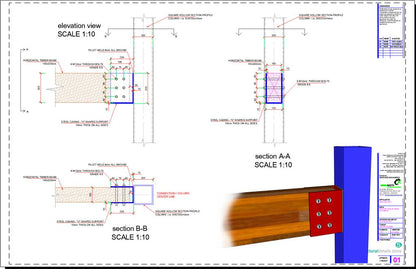 Timber Beam to SHS Steel Column Moment Connection