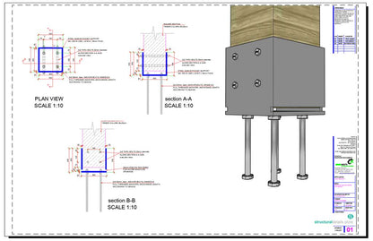 Pocket Sleeve Baseplate for Square Timber Column