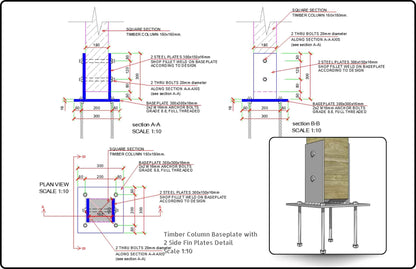 Complete construction details for pseudo timber roof