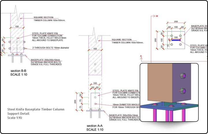 Timber Foundation CAD Detailed Drawings - structuraldetails