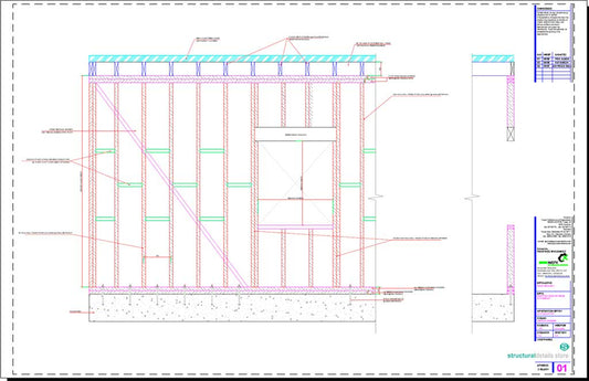 Timber Load Bearing Wall Frame with Window Opening Detail