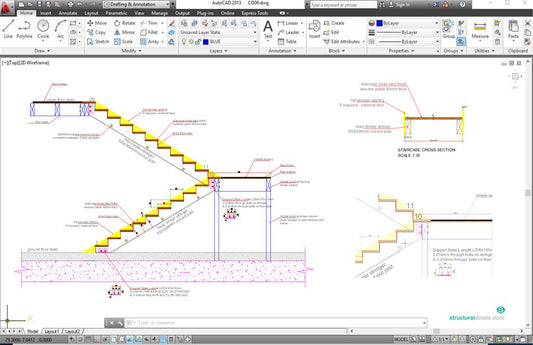 Double Stringer Timber Frame Stairs Detail