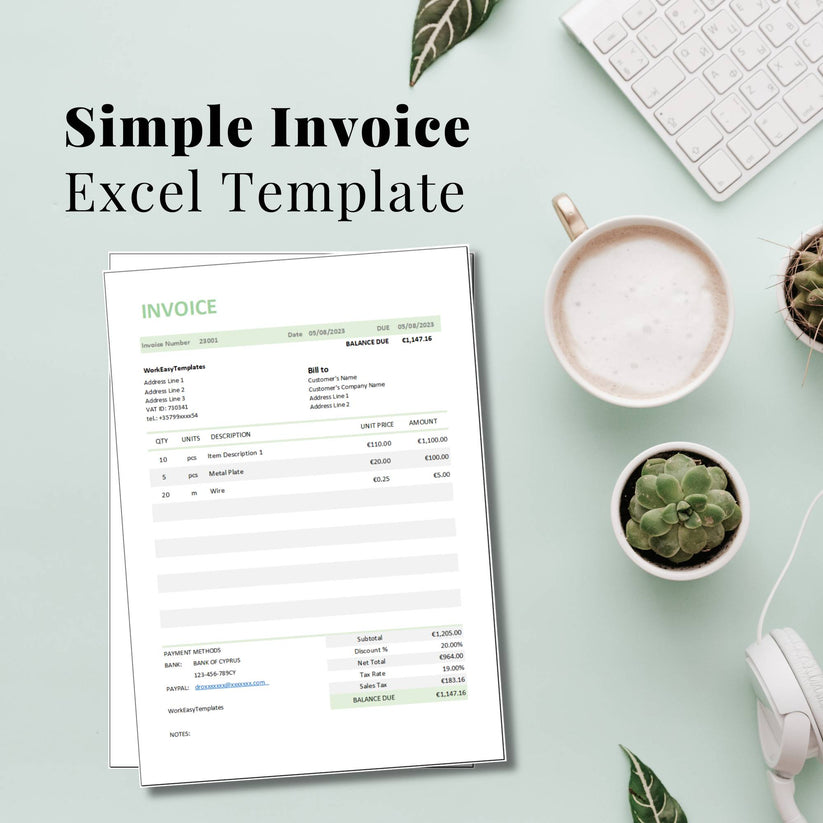Simple Invoice Excel Template - structuraldetails