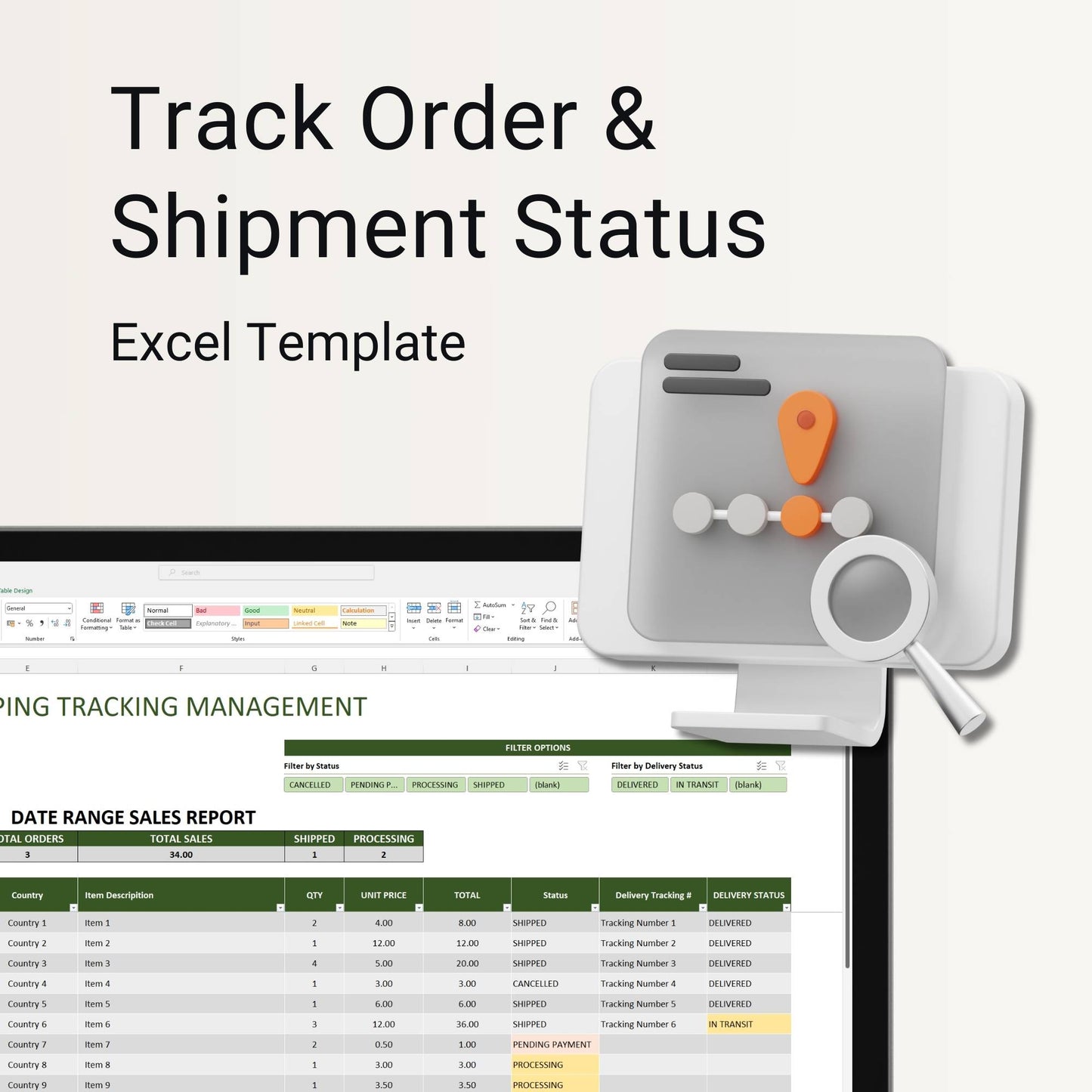 Sales Tracking Excel Spreadsheet Template