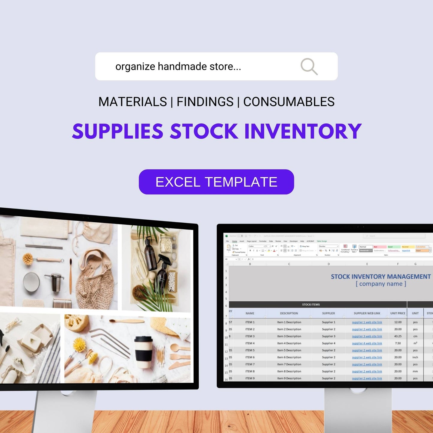 Supplies Stock Inventory Management Excel Template