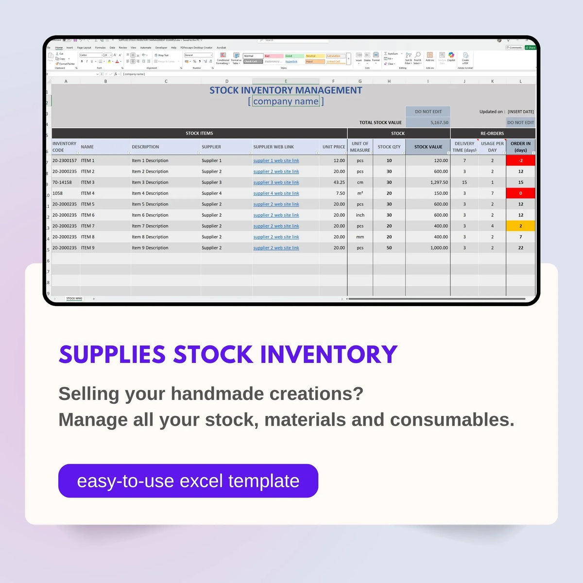 Software Inventory Sample Excel Software Inventory Template Stock Inventory Management Excel