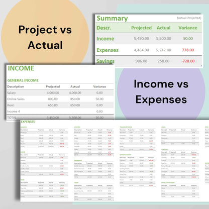 Monthly Household Budget Planner Excel Template