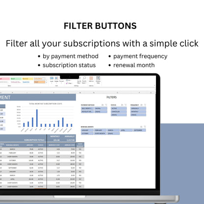 Subscriptions Management Excel Spreadsheet Template