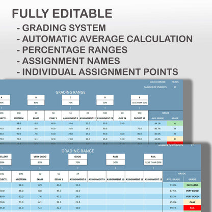 Simple Student Grading Excel Template