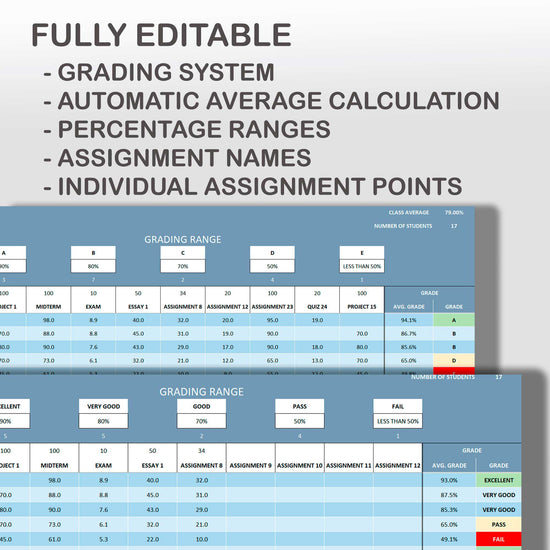 Simple Student Grading Excel Template Tool - structuraldetails