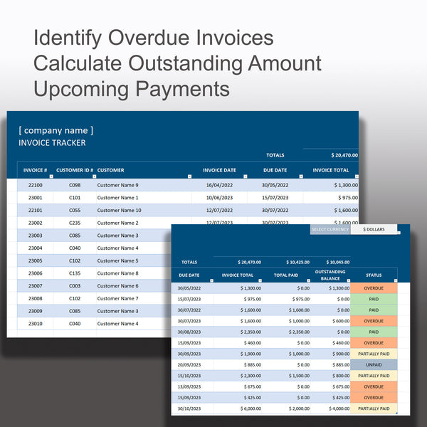 Invoice Tracker Excel Template - structuraldetails