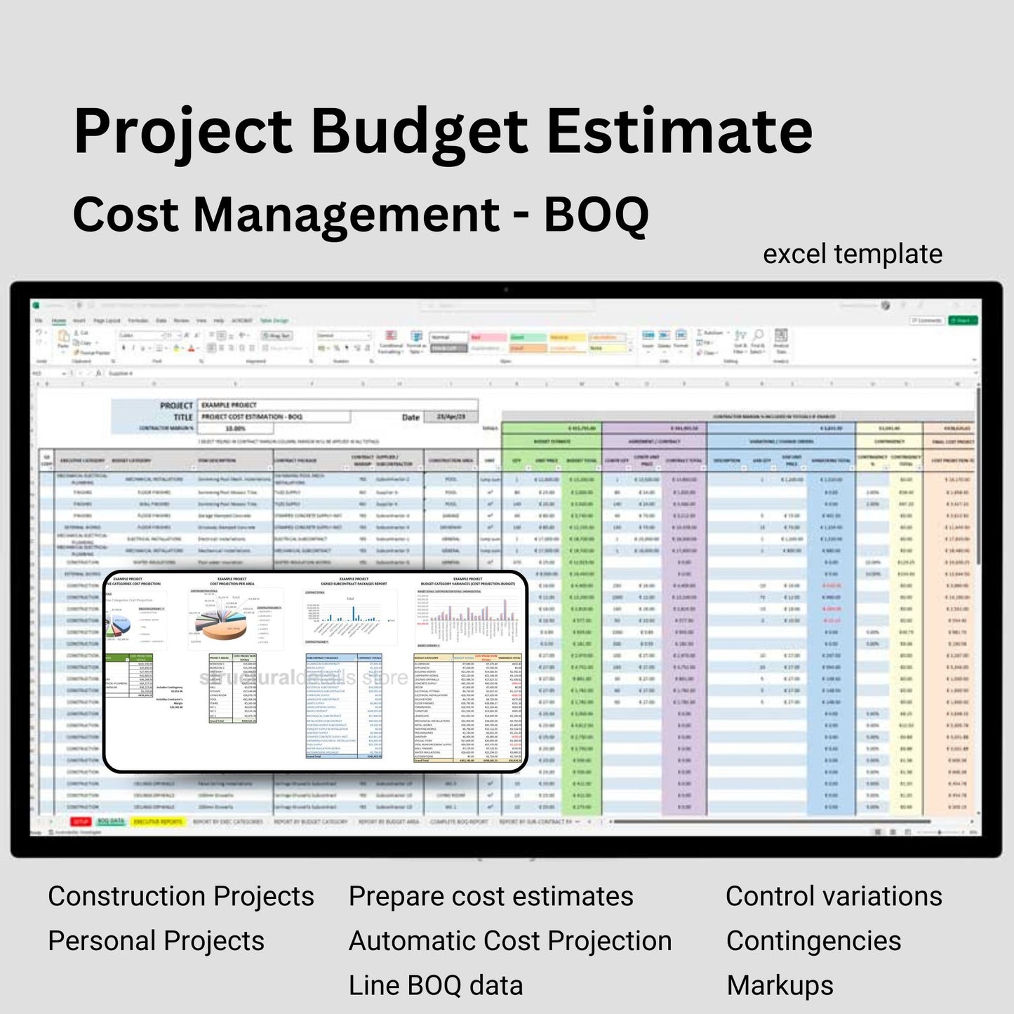 Project Budget Cost Management Excel Template