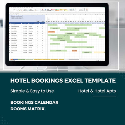 Hotel Rooms Matrix Booking Registry Excel Template