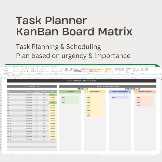 Task Planner KanBan Board Matrix