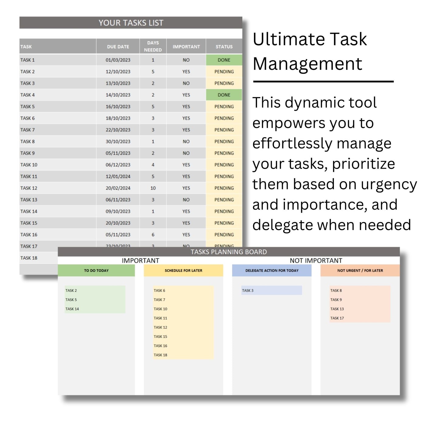 Task Planner KanBan Board Matrix