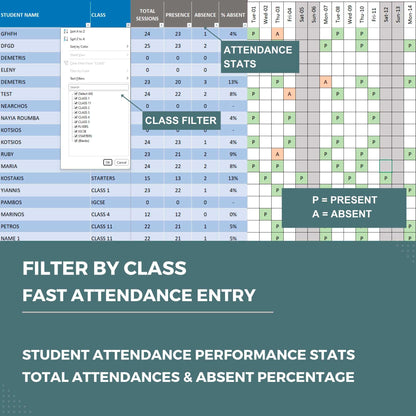 Student Attendance Excel Template