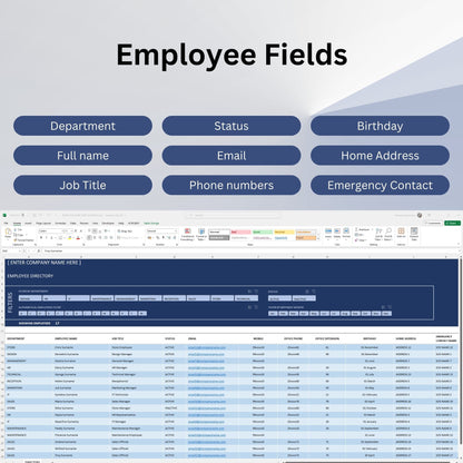 Company Employee Directory Excel Template