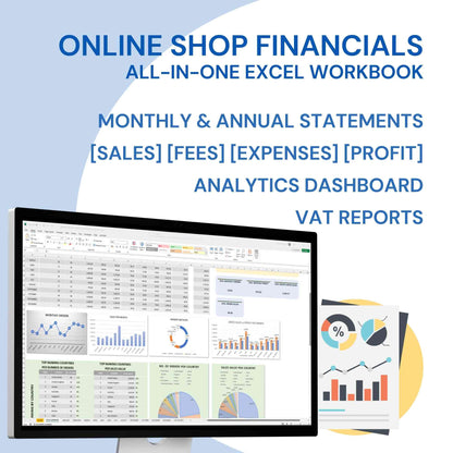 Online Shop Financials Analytics Excel Tool