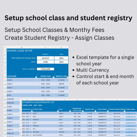 Student Fee Collection Tracker Excel Template