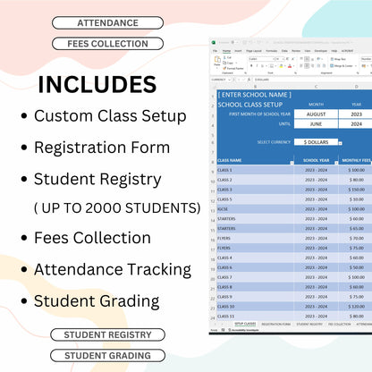 Student Management Excel Templates Package