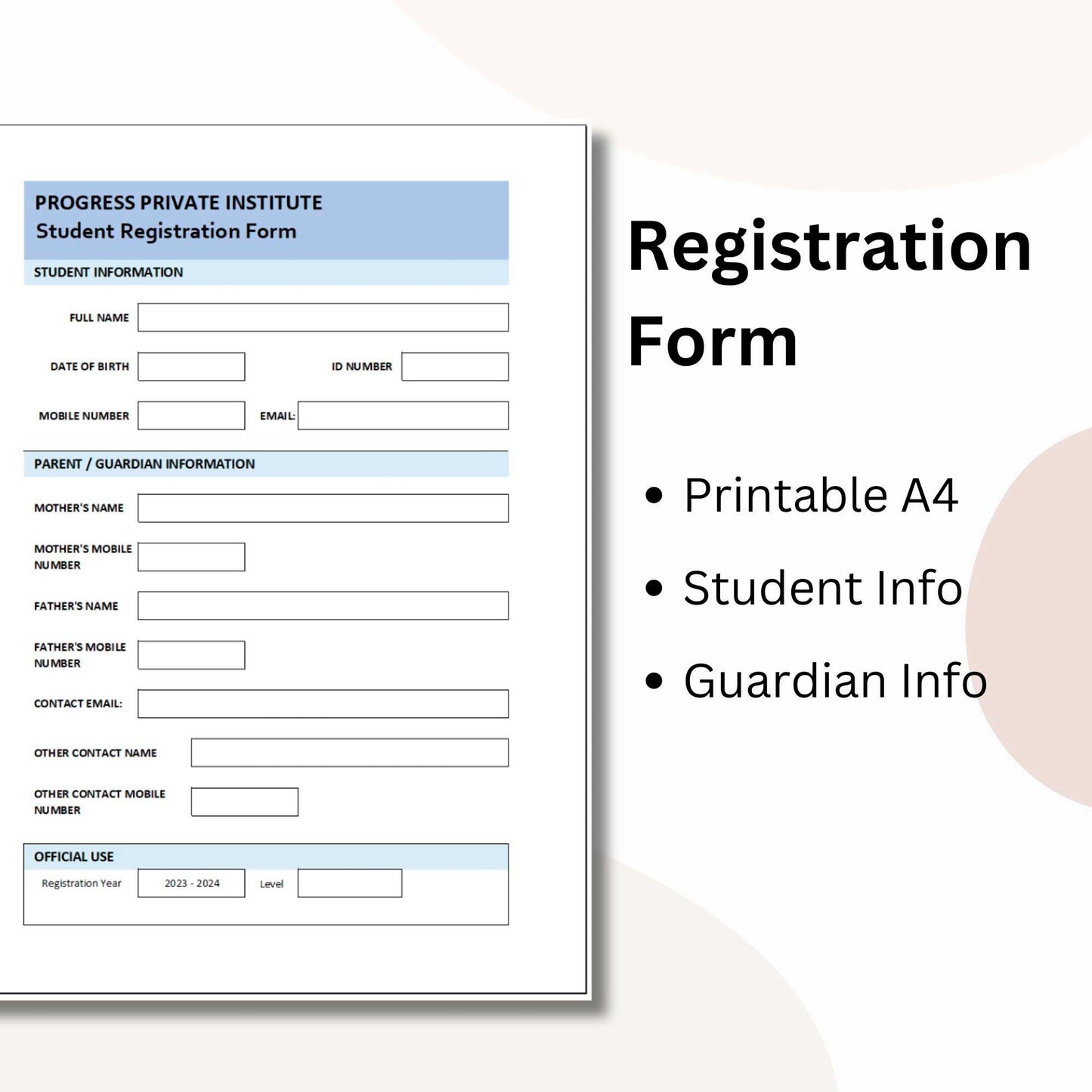 Student Management Excel Templates Package