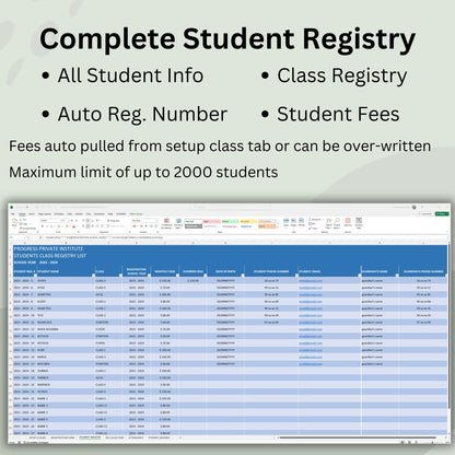 Student Management Excel Templates Package