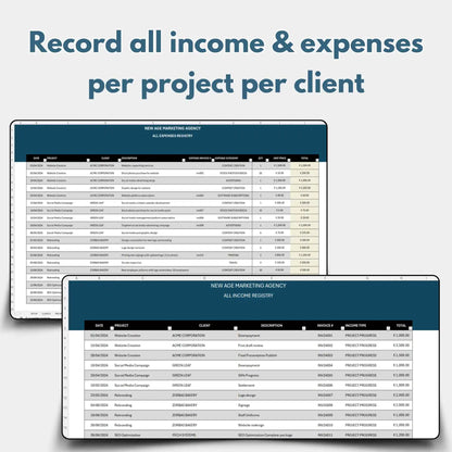 Project Financials Profit Tracker Excel Template