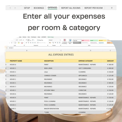 Hotel Rooms Bookings Financial Tracker Excel Template