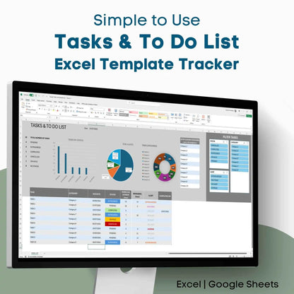 Simple ToDo List Task Tracker Manager Excel Template