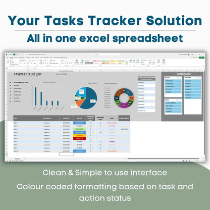 Simple ToDo List Task Tracker Manager Excel Template