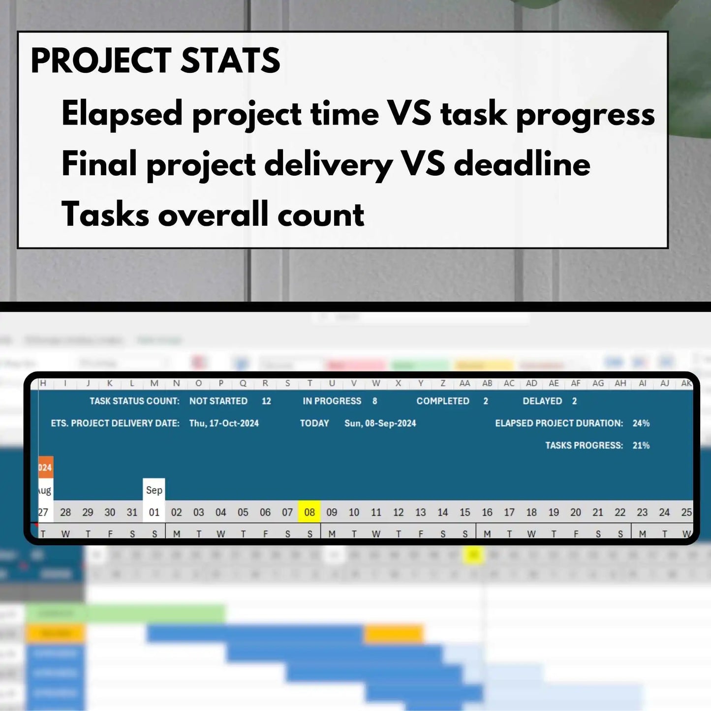 Project Timeline Gantt Chart Excel Tool