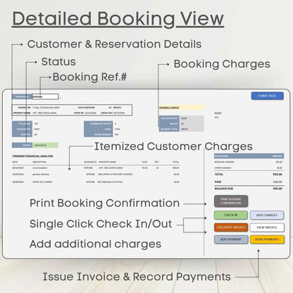 Rental Properties Management Excel Tool Bookings Financials