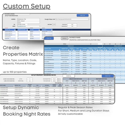 Rental Properties Management Excel Tool Bookings Financials