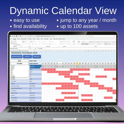 Universal Booking Calendar Organizer Excel Tool