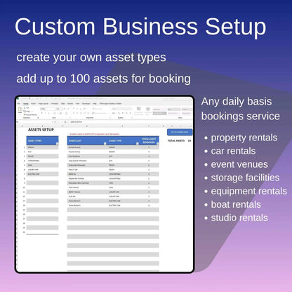 Universal Booking Calendar Organizer Excel Tool