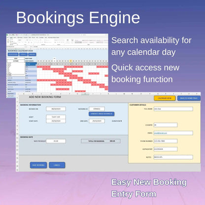 Universal Booking Calendar Organizer Excel Tool