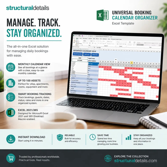 Universal Booking Calendar Organizer Excel Tool