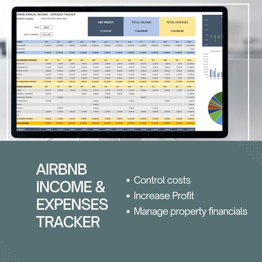 Airbnb Property Income Expenses Tracker Excel Template