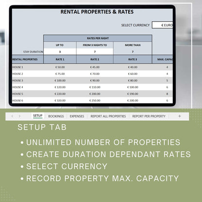 Multiple Rental Properties Financial Tracker Excel Template